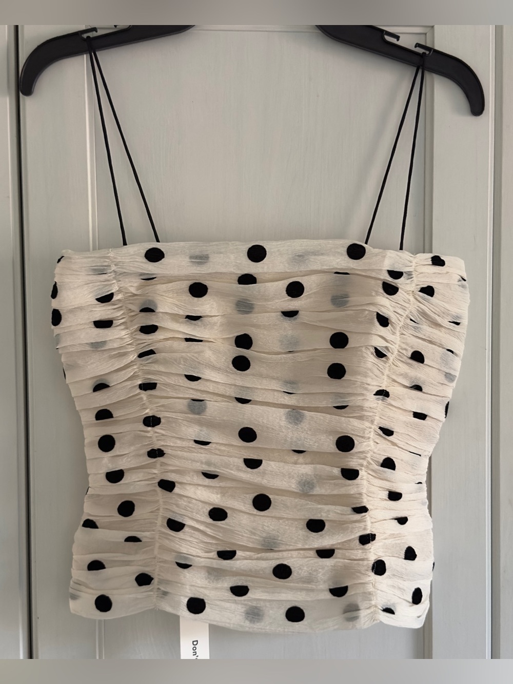 Reformation Amber Top in Cream and Black Dot Size 0 - Picture 2 of 7